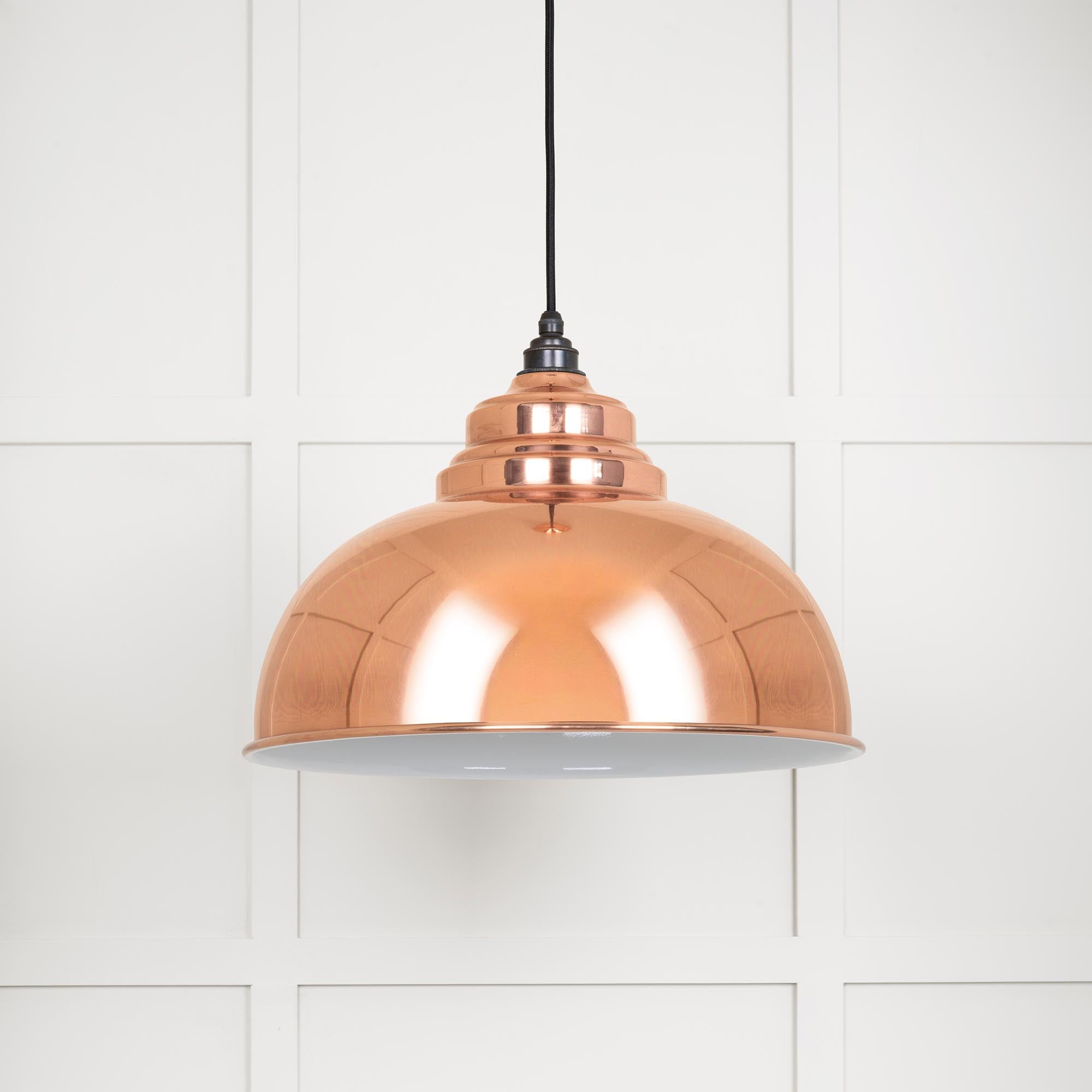 White Gloss Harborne Pendant in Copper | From The Anvil - Harborne - From The Anvil - Yester Home