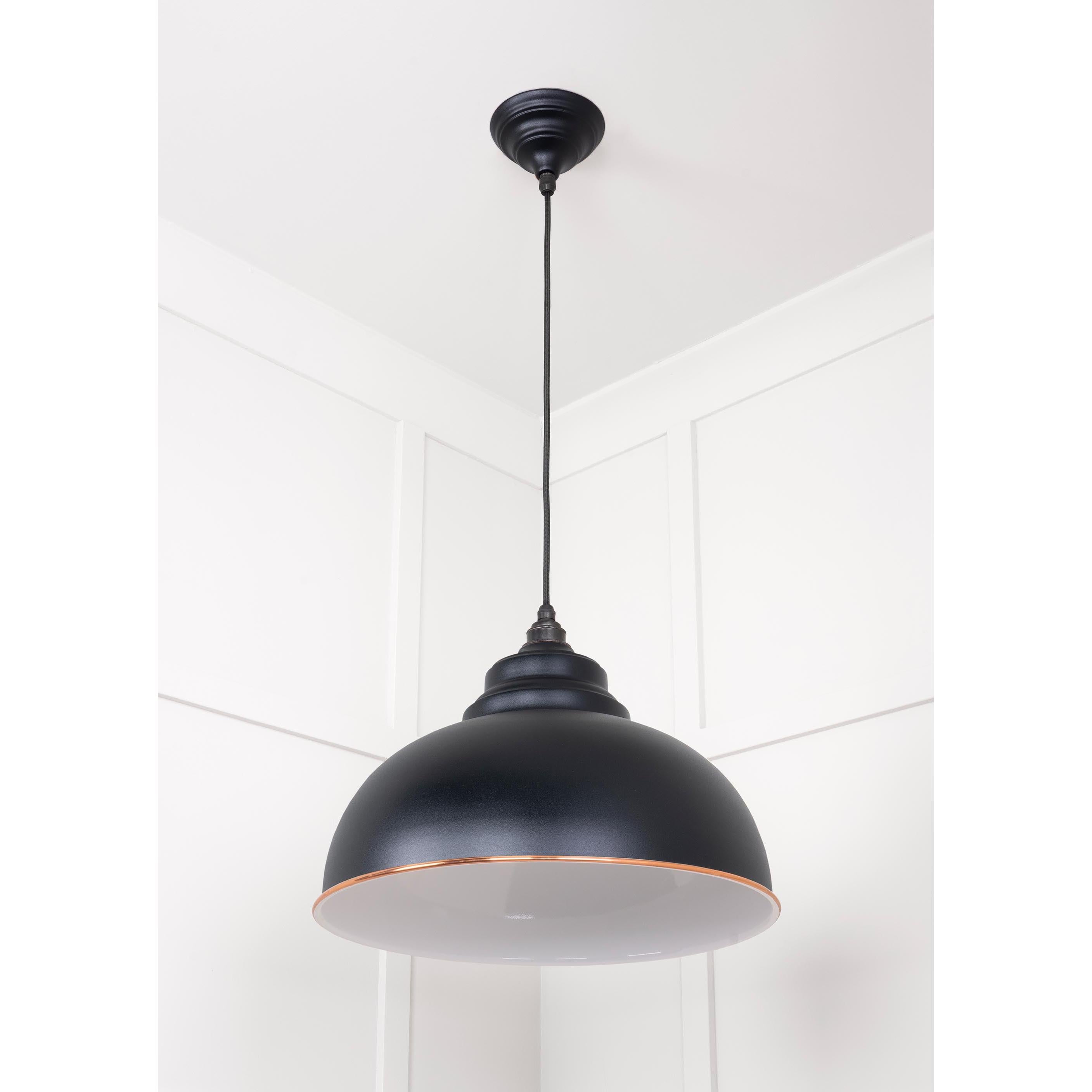 White Gloss Harborne Pendant in Elan Black | From The Anvil - Harborne - From The Anvil - Yester Home