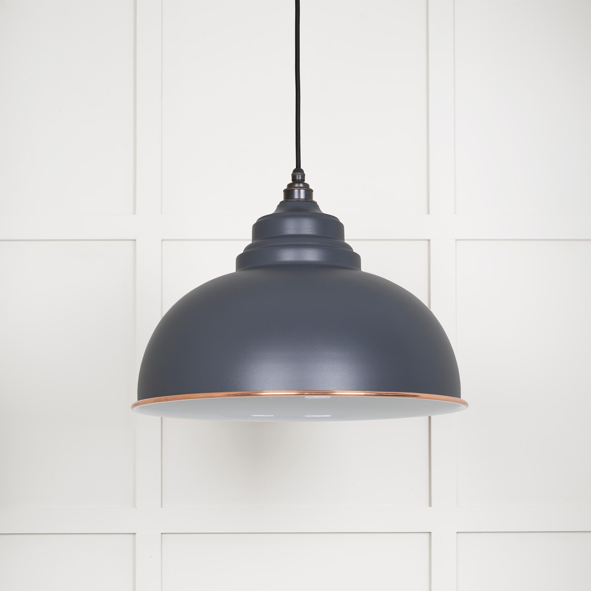 White Gloss Harborne Pendant in Slate | From The Anvil - Harborne - From The Anvil - Yester Home