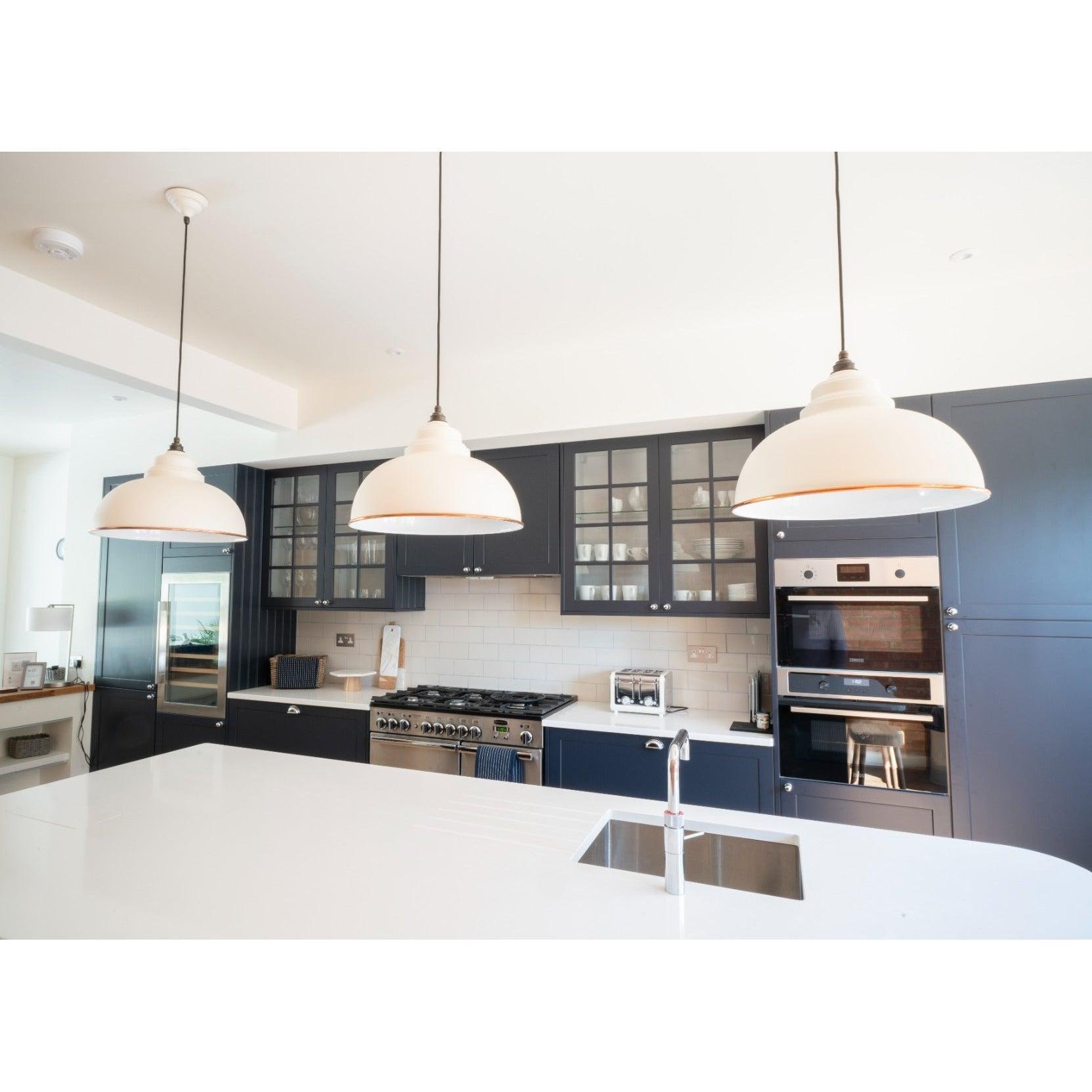 White Gloss Harborne Pendant in Teasel | From The Anvil-Harborne-Yester Home