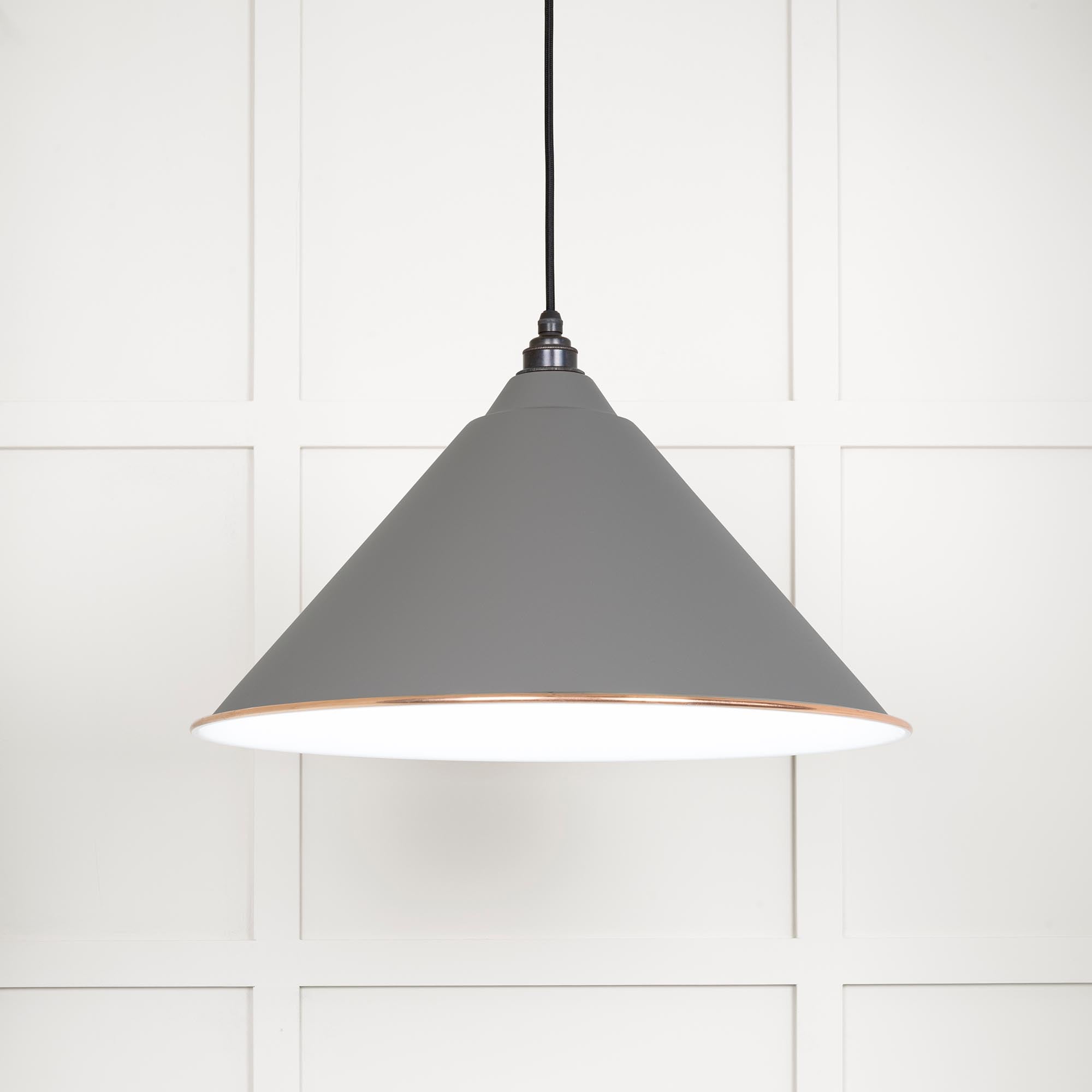 White Gloss Hockley Pendant in Bluff | From The Anvil - Hockley - From The Anvil - Yester Home