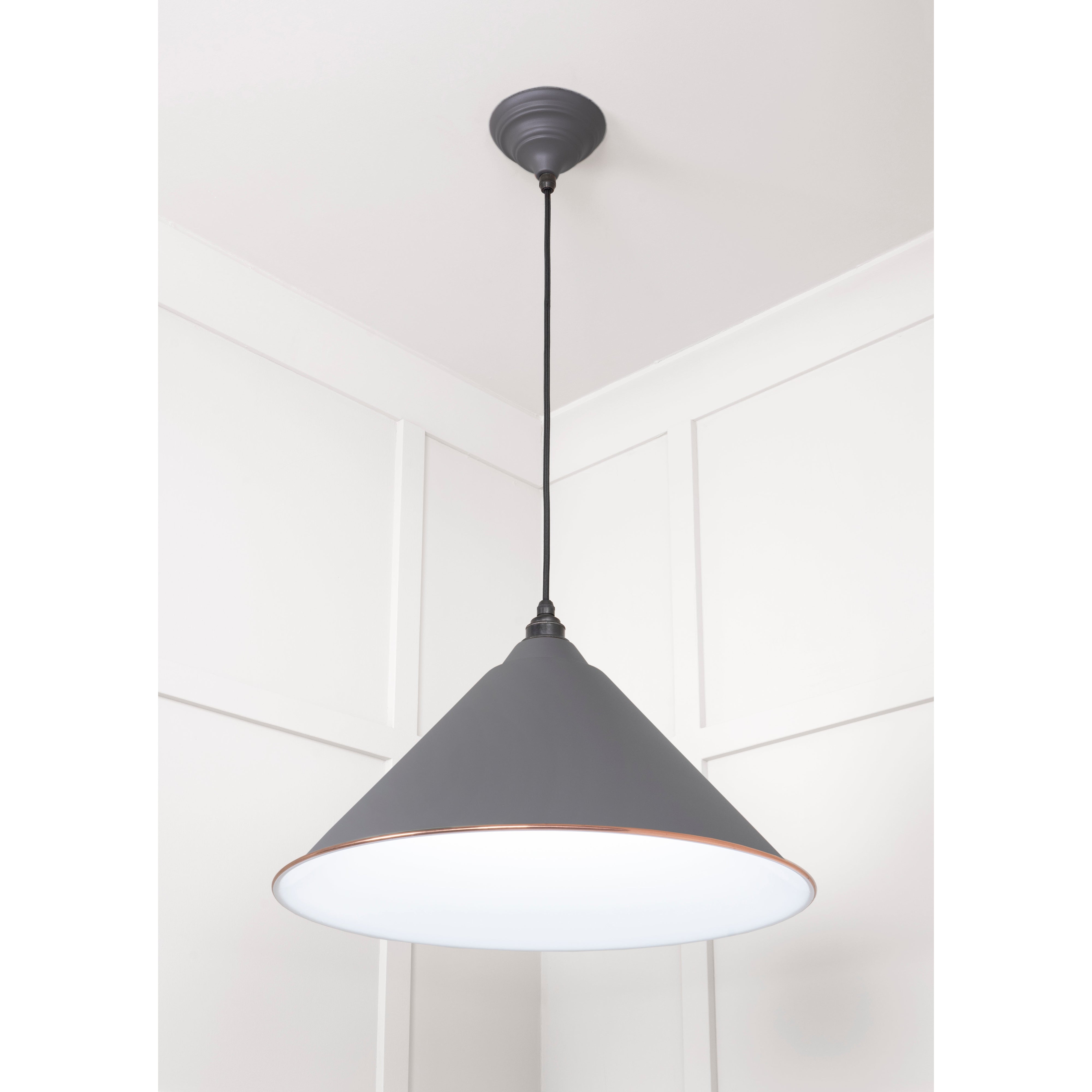 White Gloss Hockley Pendant in Bluff | From The Anvil-Hockley-Yester Home