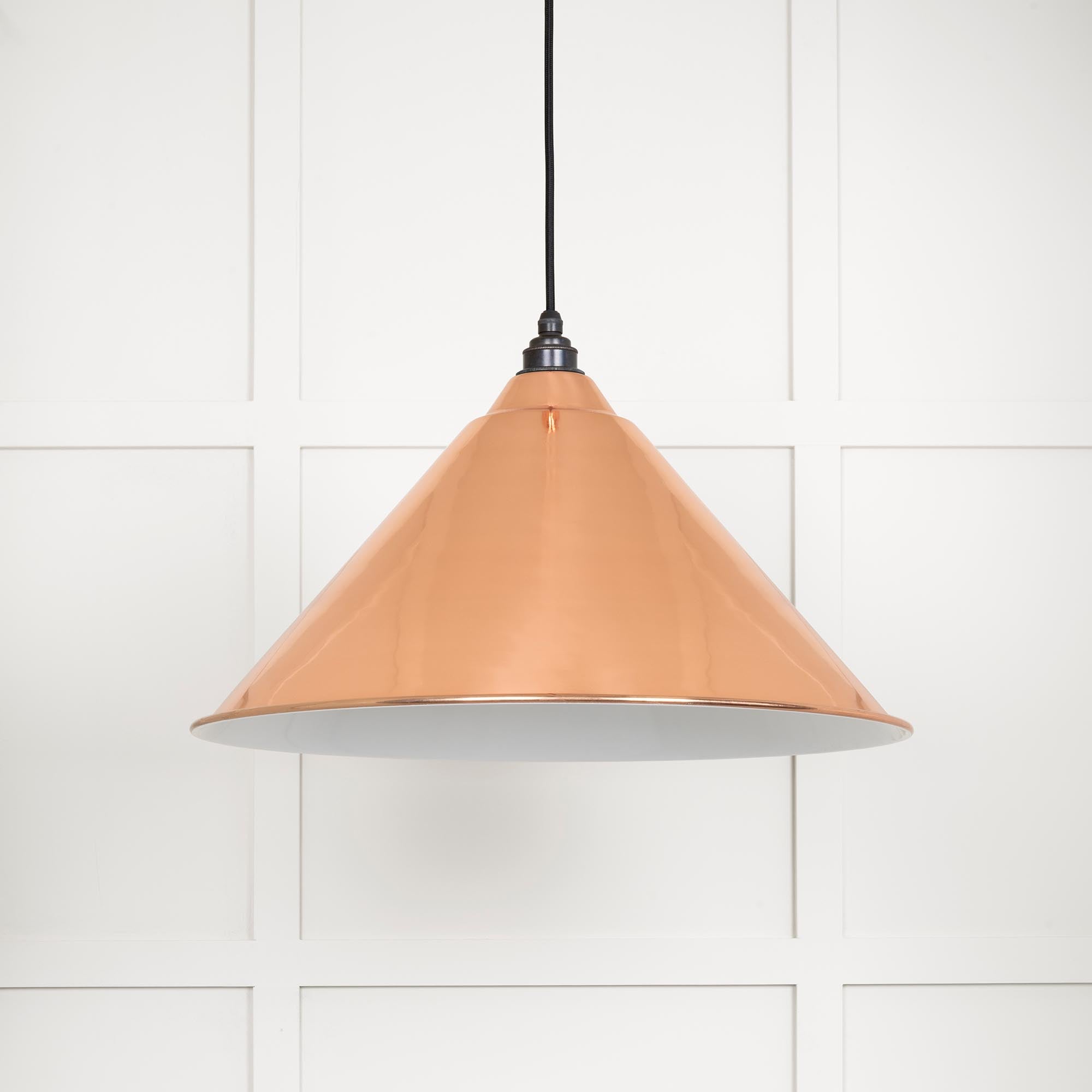 White Gloss Hockley Pendant in Copper | From The Anvil - Hockley - From The Anvil - Yester Home