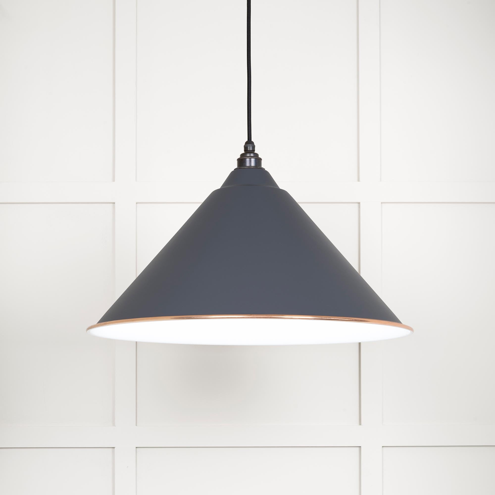 White Gloss Hockley Pendant in Slate | From The Anvil - Hockley - From The Anvil - Yester Home