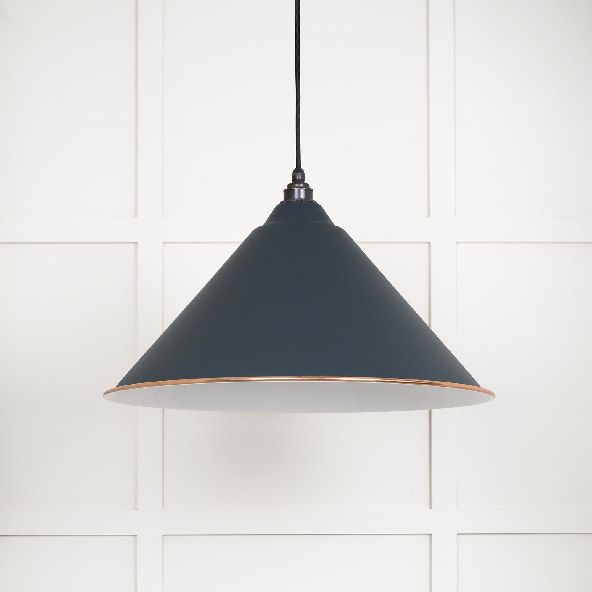 White Gloss Hockley Pendant in Soot | From The Anvil - Hockley - From The Anvil - Yester Home