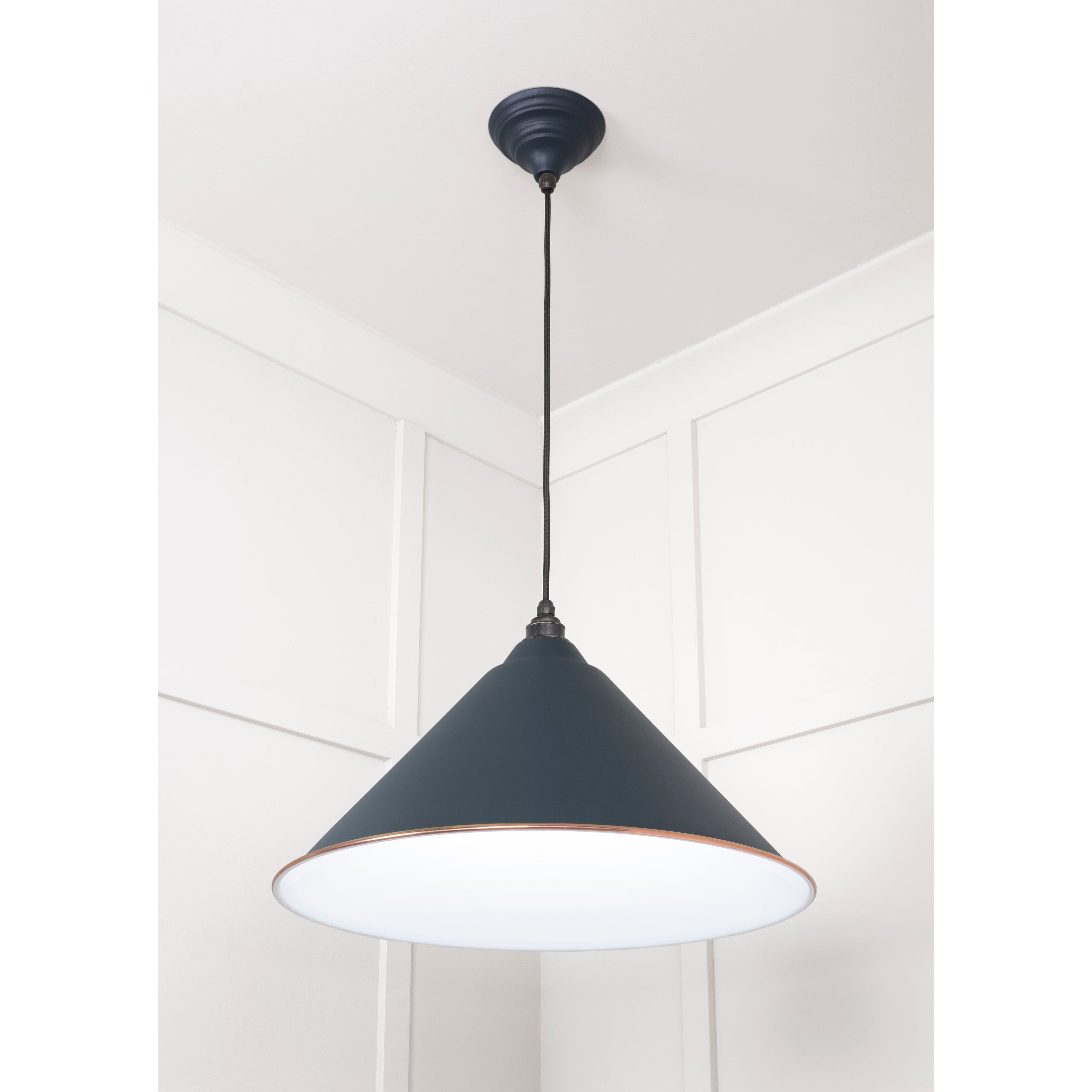 White Gloss Hockley Pendant in Soot | From The Anvil-Hockley-Yester Home