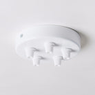 White Steel 100mm Ceiling Rose - All Outlet Options-Ceiling Rose-Yester Home