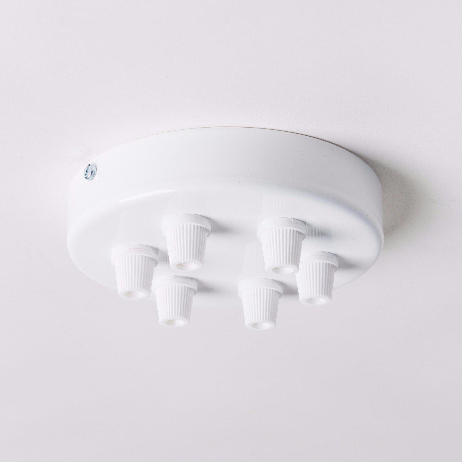 White Steel 100mm Ceiling Rose - All Outlet Options-Ceiling Rose-Yester Home