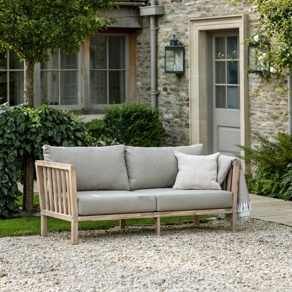 Wooden Porthallow Outdoor 2 Seater Sofa-Outdoor Sofas & Chairs-Yester Home
