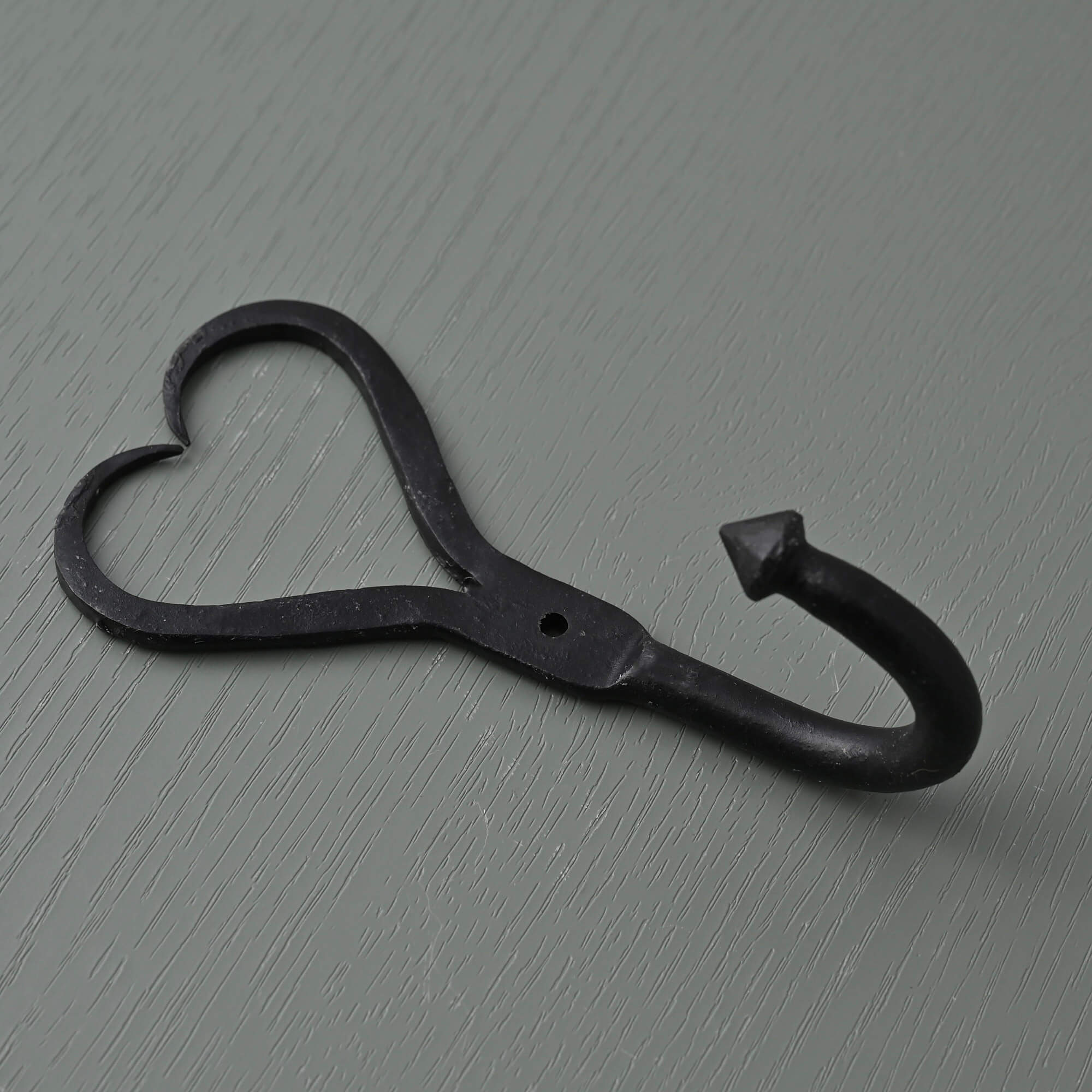Wrought Iron Love Heart Hook · Black · - Coat Hooks - Yester Home - Yester Home
