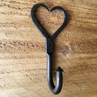 Wrought Iron Love Heart Hook · Black ·-Coat Hooks-Yester Home
