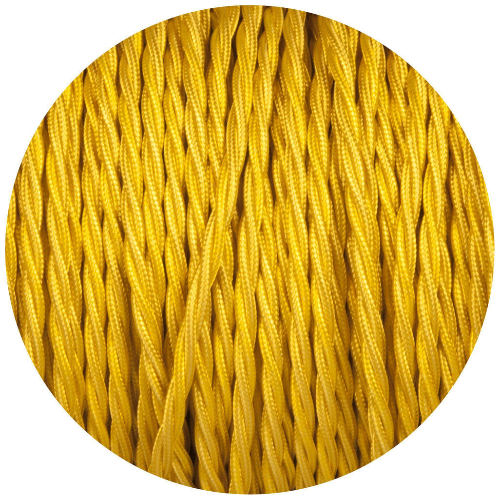 Yellow Twisted Fabric Braided Cable-Fabric Cable-Yester Home