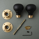 Ebonised Bun Mortice/Rim Knob Set - Door Knobs - Yester Home - Yester Home