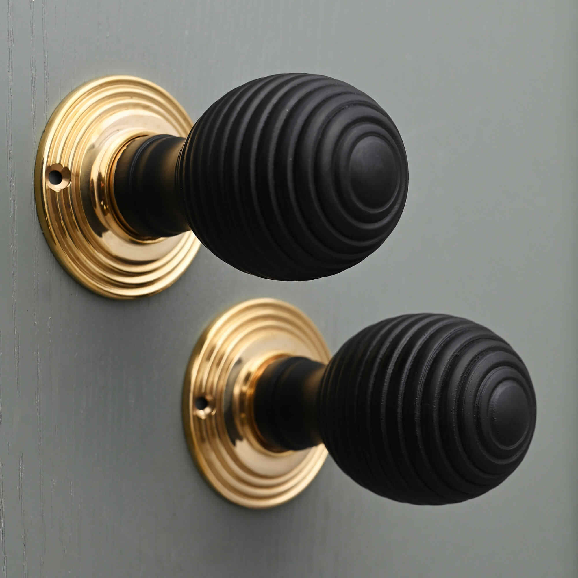 Traditional Oval Wooden Beehive Mortice/Rim Door Knobs - Mortice Knobs - Yester Home - Yester Home