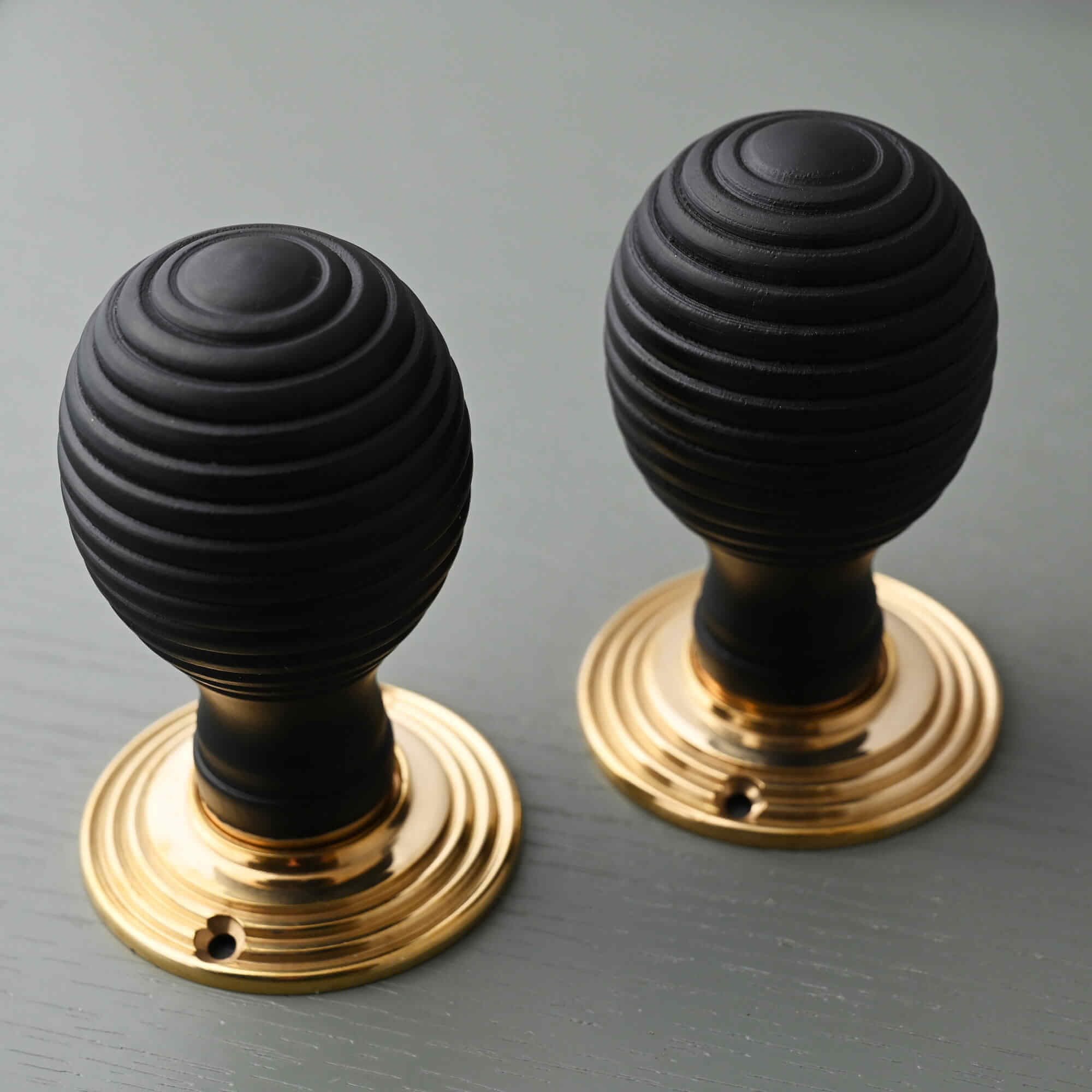 Traditional Oval Wooden Beehive Mortice/Rim Door Knobs - Mortice Knobs - Yester Home - Yester Home