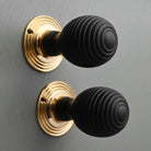 Traditional Oval Wooden Beehive Mortice/Rim Door Knobs - Mortice Knobs - Yester Home - Yester Home