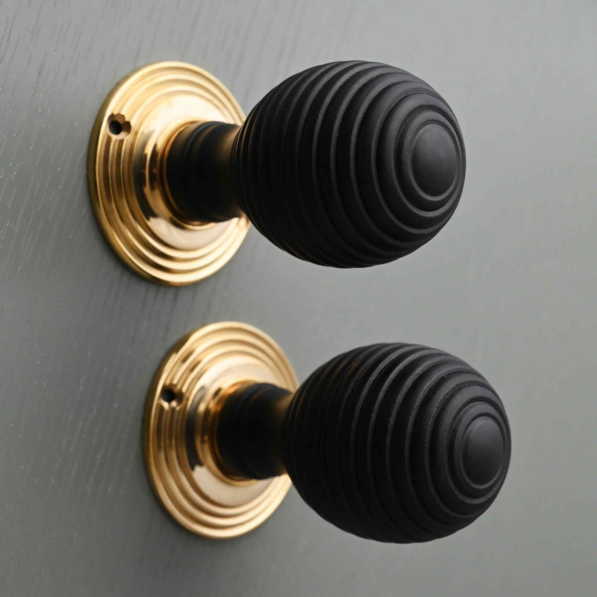 Traditional Oval Wooden Beehive Mortice/Rim Door Knobs - Mortice Knobs - Yester Home - Yester Home