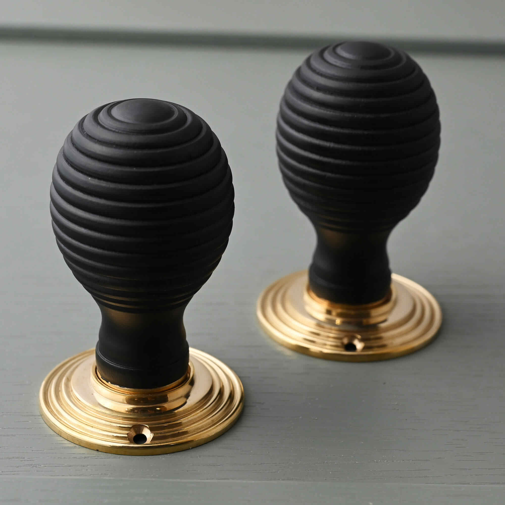 Traditional Oval Wooden Beehive Mortice/Rim Door Knobs - Mortice Knobs - Yester Home - Yester Home