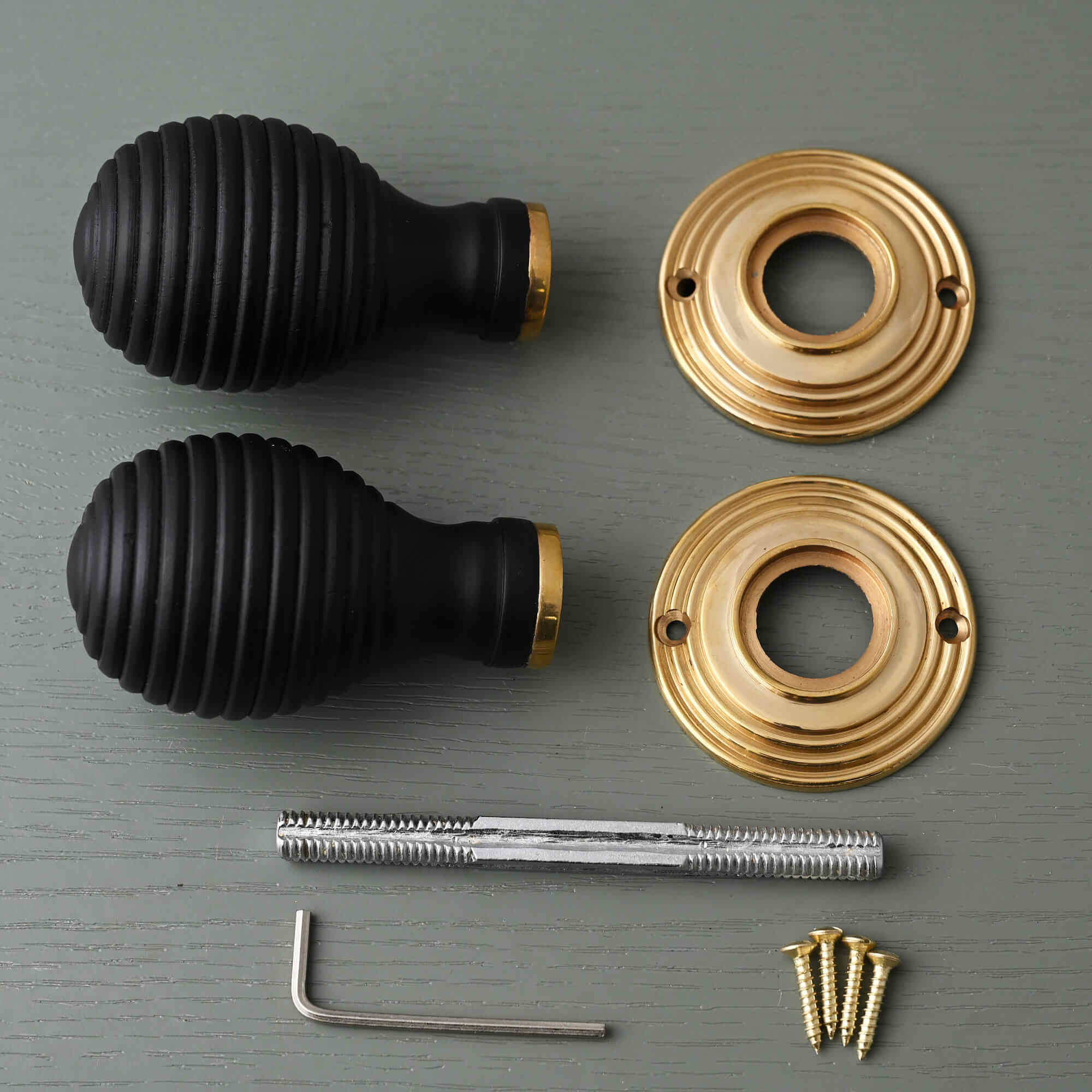 Traditional Oval Wooden Beehive Mortice/Rim Door Knobs - Mortice Knobs - Yester Home - Yester Home