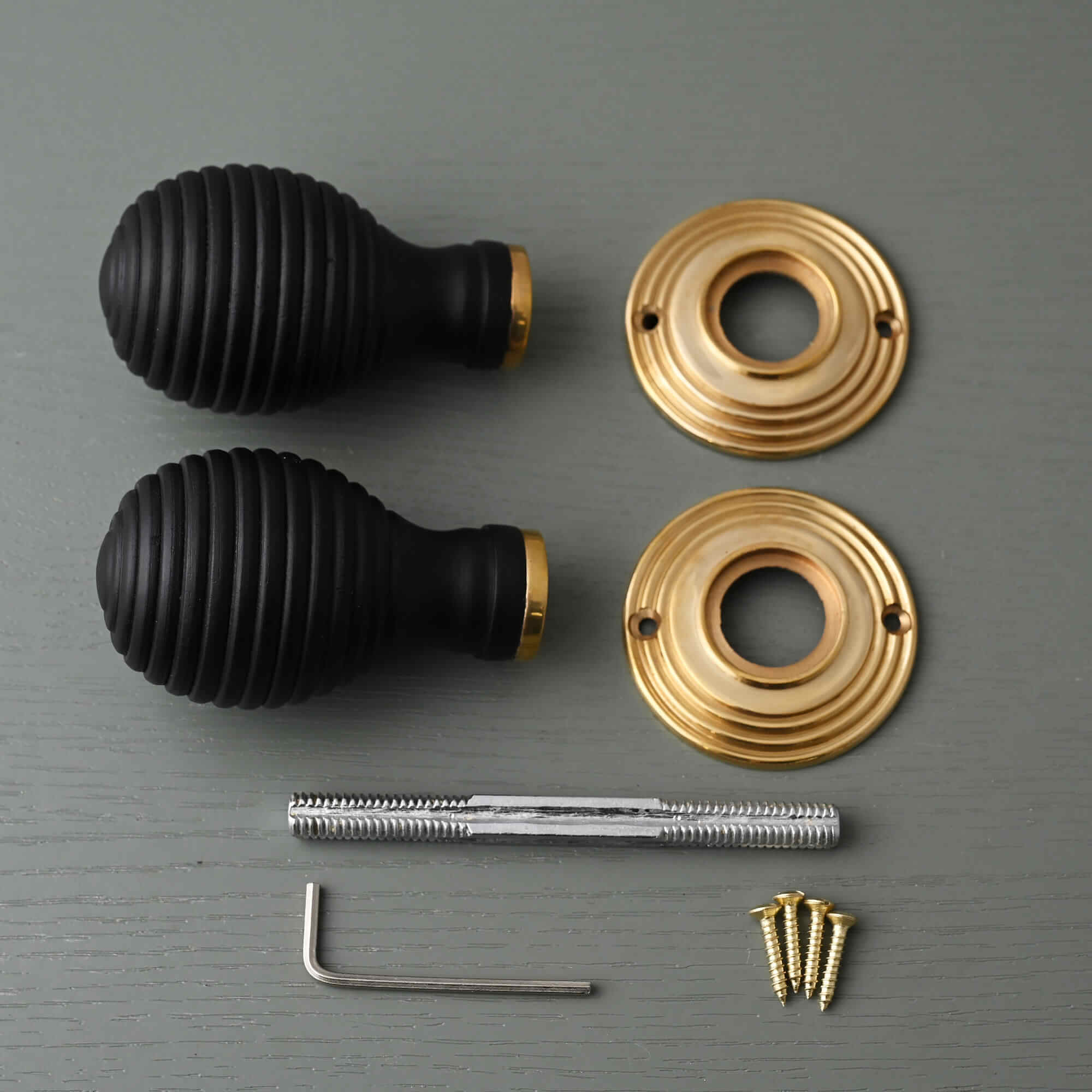 Traditional Oval Wooden Beehive Mortice/Rim Door Knobs - Mortice Knobs - Yester Home - Yester Home