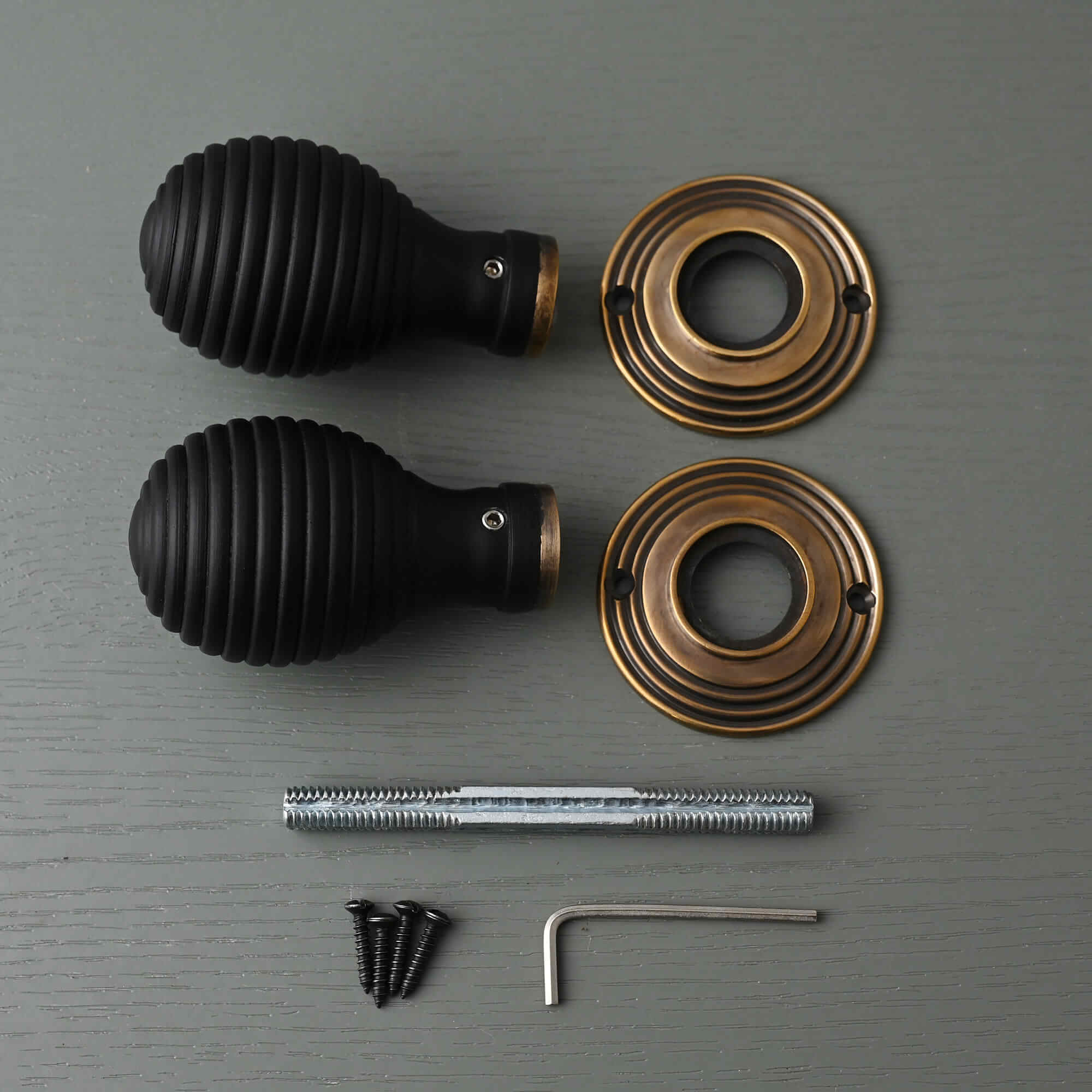 Traditional Oval Wooden Beehive Mortice/Rim Door Knobs - Mortice Knobs - Yester Home - Yester Home