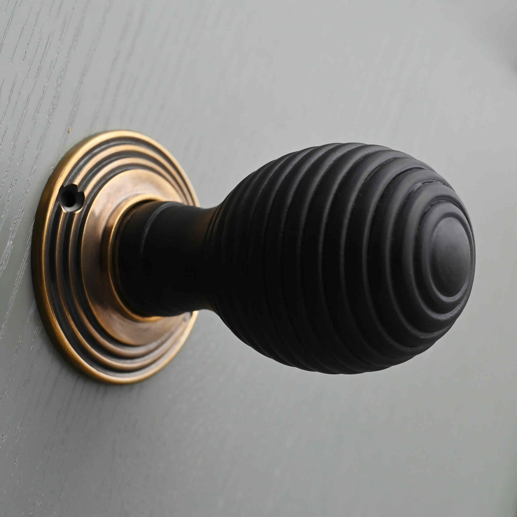Traditional Oval Wooden Beehive Mortice/Rim Door Knobs - Mortice Knobs - Yester Home - Yester Home