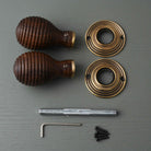 Traditional Oval Wooden Beehive Mortice/Rim Door Knobs - Mortice Knobs - Yester Home - Yester Home