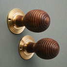 Traditional Oval Wooden Beehive Mortice/Rim Door Knobs - Mortice Knobs - Yester Home - Yester Home