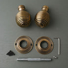 Traditional Oval Brass Beehive Mortice/Rim Door Knobs - Mortice Knobs - Yester Home - Yester Home