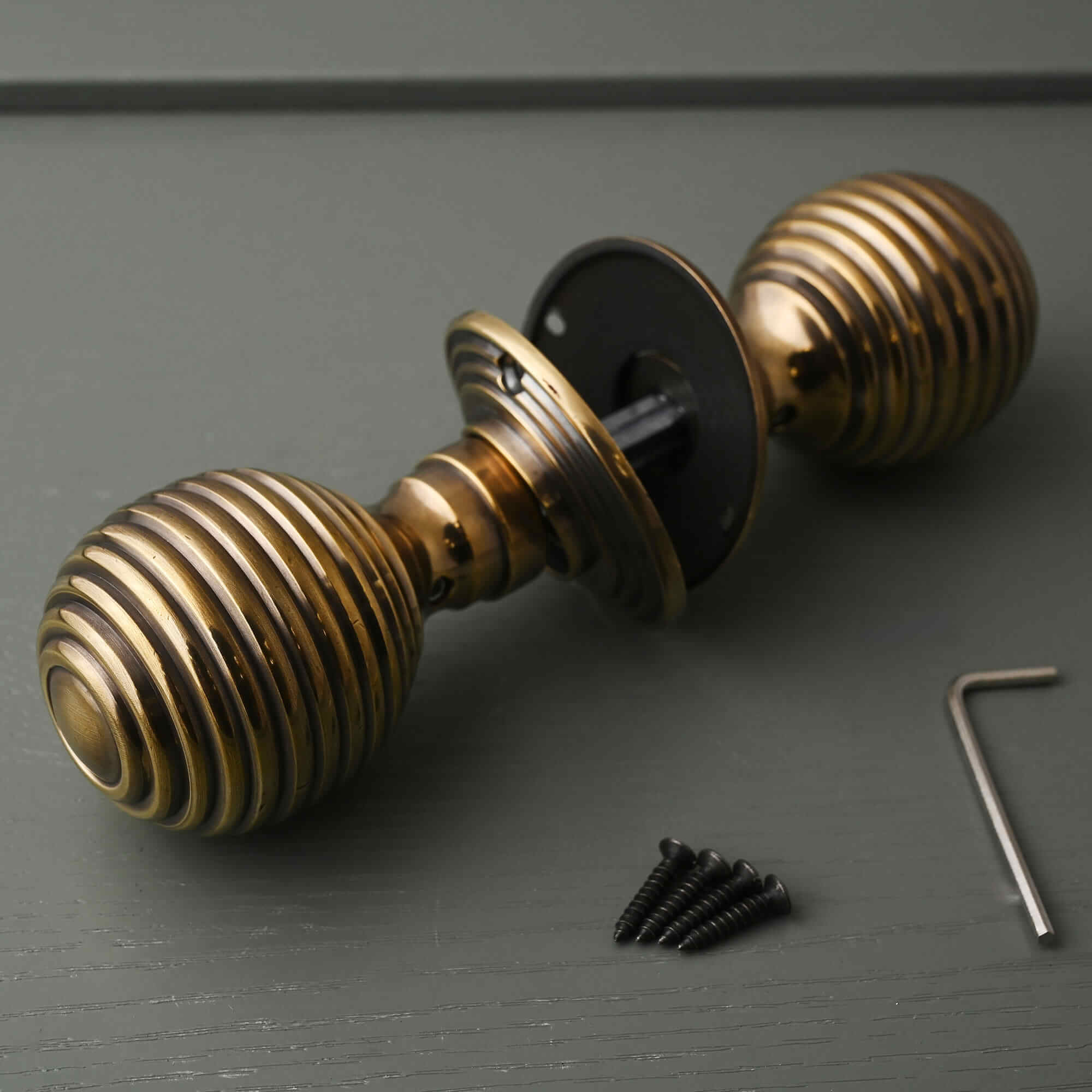 Traditional Oval Brass Beehive Mortice/Rim Door Knobs - Mortice Knobs - Yester Home - Yester Home