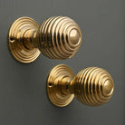 Traditional Oval Brass Beehive Mortice/Rim Door Knobs - Mortice Knobs - Yester Home - Yester Home