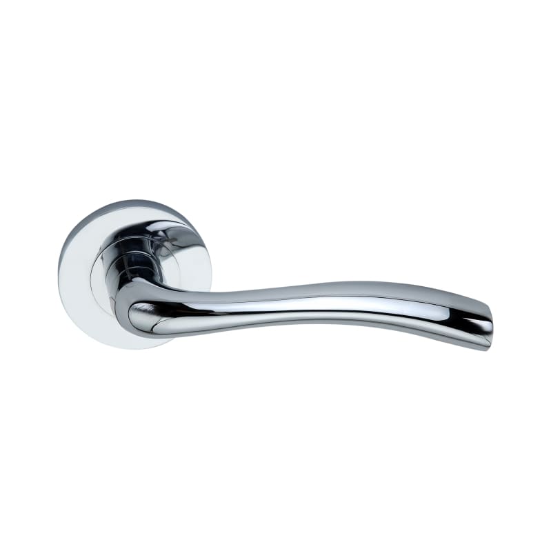 Zofie Lever Door Handle Polished Chrome-Levers on Rose-Yester Home