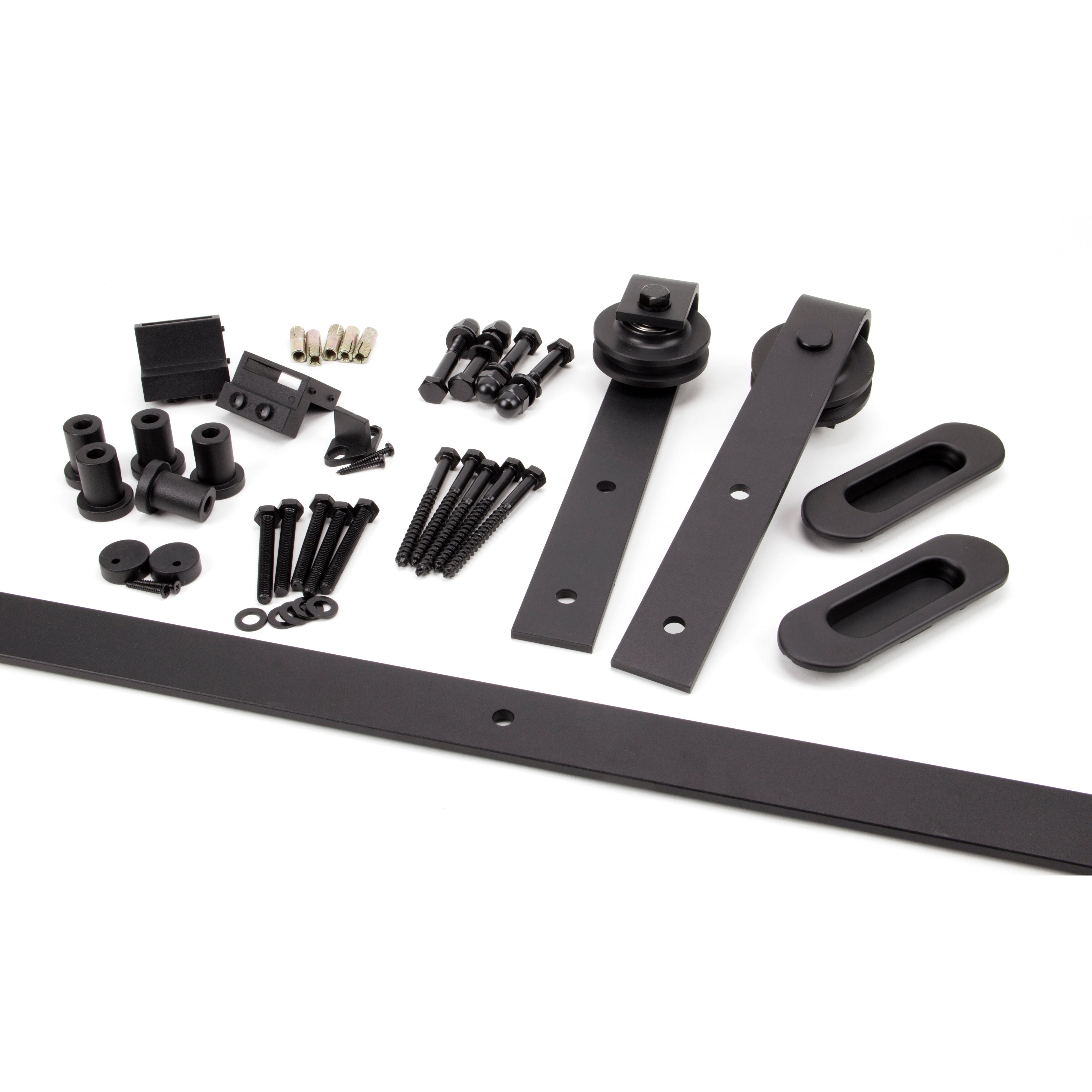 100kg Black Sliding Door Hardware Kit (3m Track) | From The Anvil-Sliding Door Hardware-Yester Home