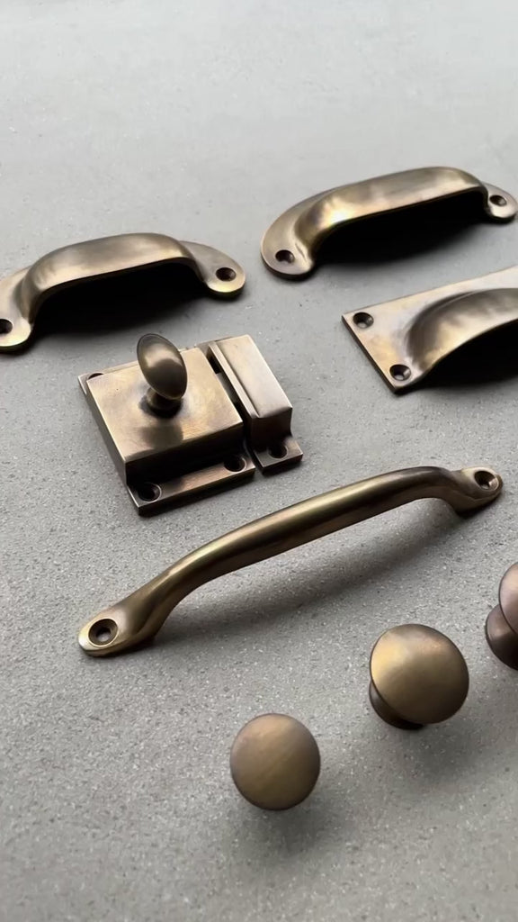 Solid Aged Brass Cupboard Handles