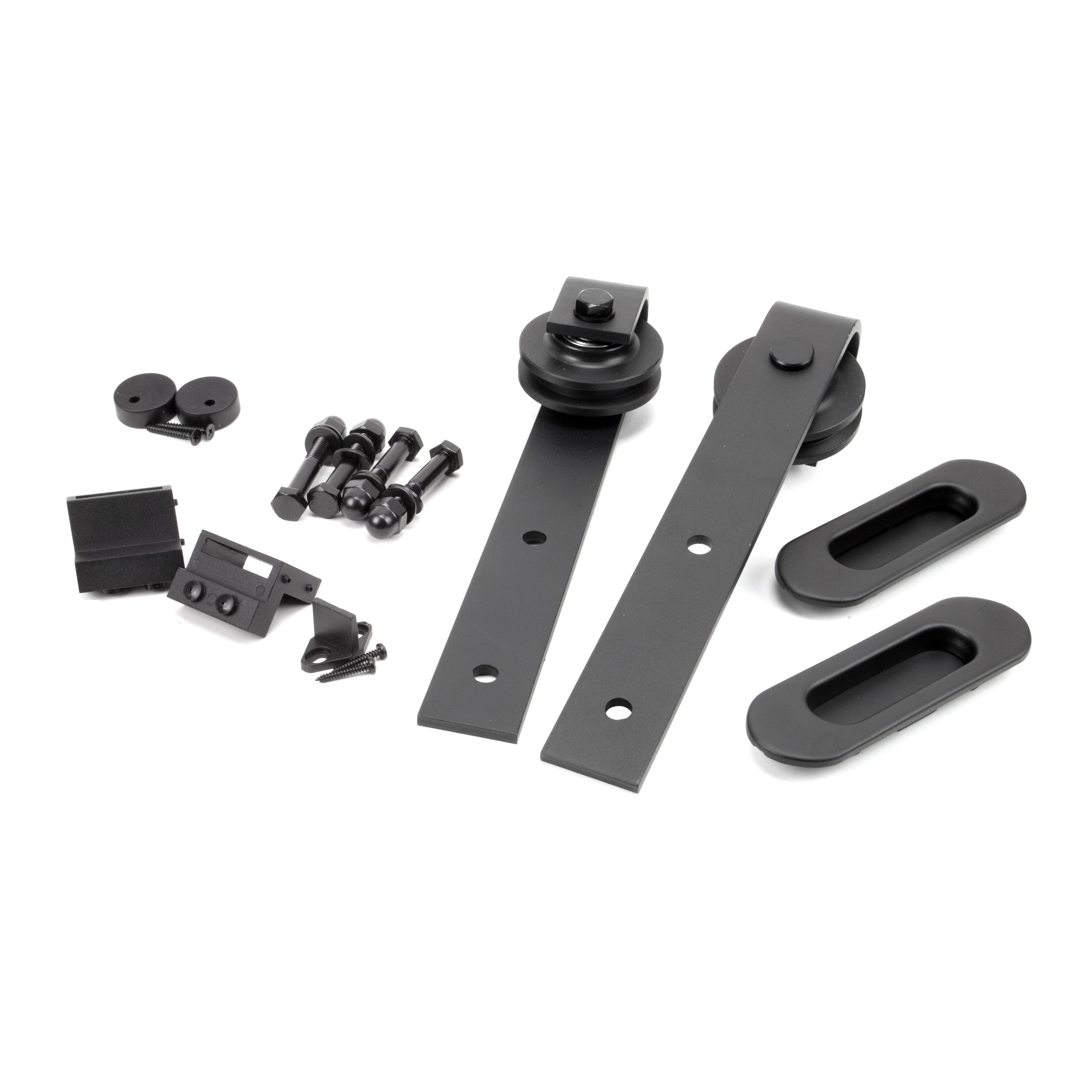 Black Door Hanging Set for Sliding Door Kit | From The Anvil-Sliding Door Hardware-Yester Home